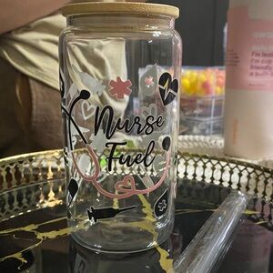 Nurse Fuel Glass Jar with Bamboo Lid